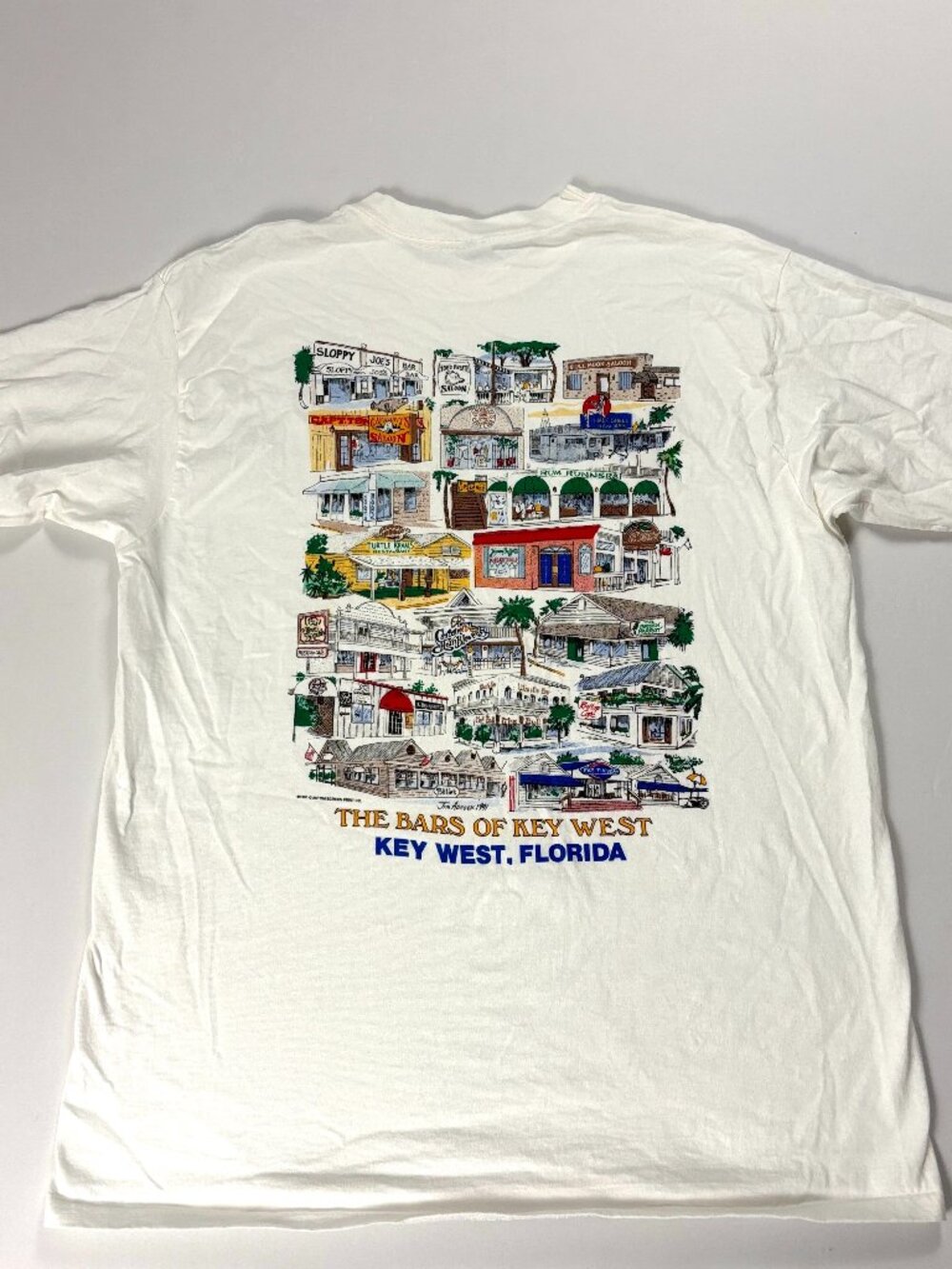 Vintage Bars Of Key West T Shirt White Sz XL (Tag XXL) Delta Florida 1991 USA Tr